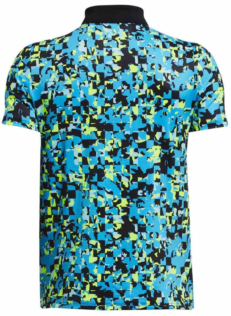 Under Armour Matchplay Printed dziecięce polo, capri/high-vis yellow/black