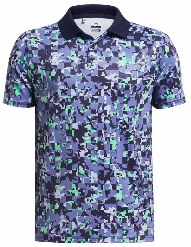 Under Armour Matchplay Printed dziecięce polo, starlight/vapor green