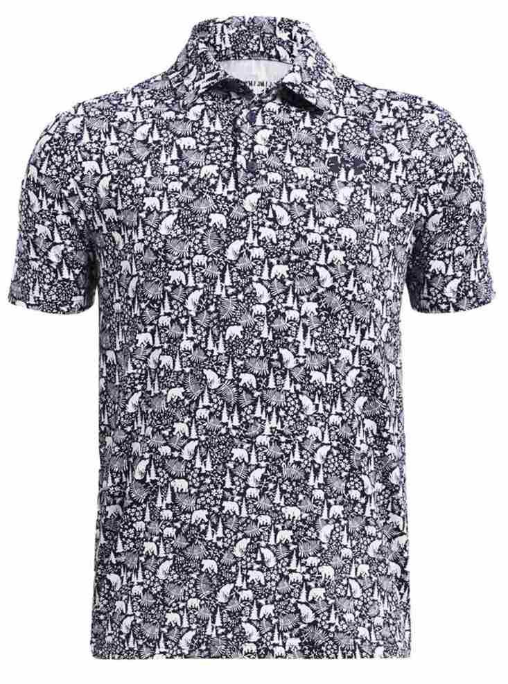 Under Armour Playoff Printed dziecięce polo, midnight navy/white
