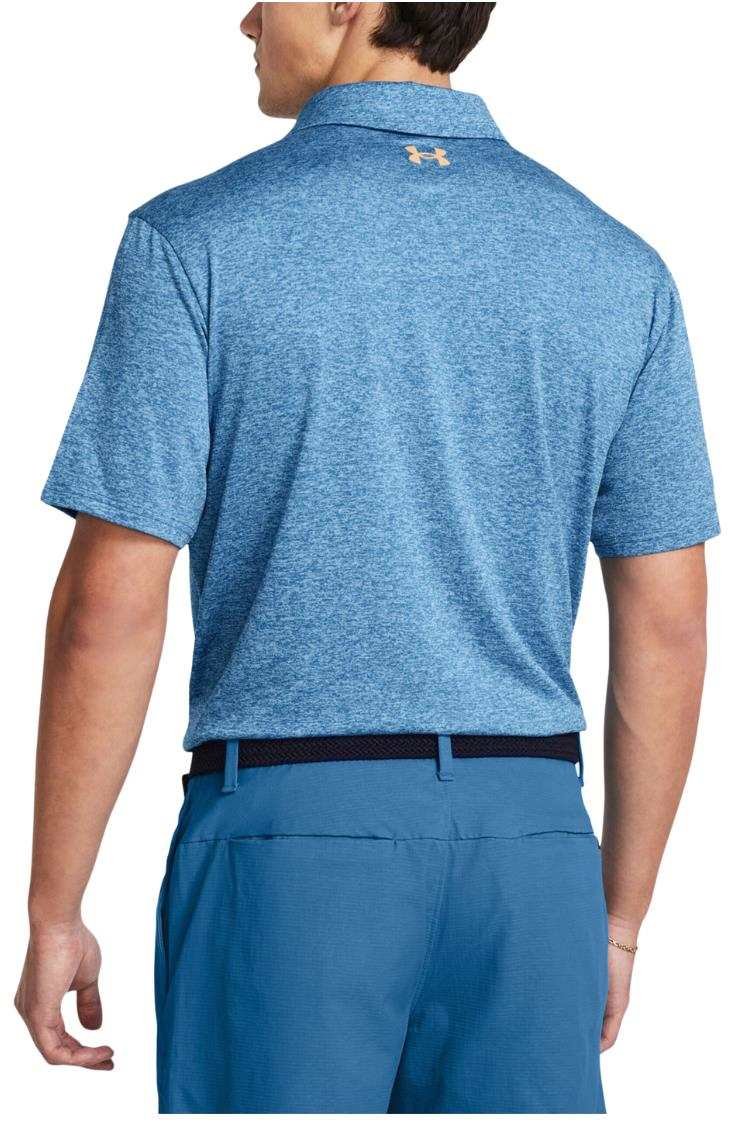 Under Armour Playoff 3.0 Printed męskie polo, photon blue/nova orange/midnight navy