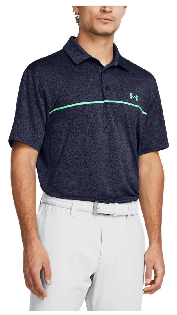 Under Armour Playoff 3.0 Stripe męskie polo, midnight navy/vapor green