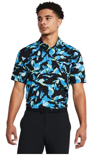 Under Armour Playoff 3.0 Printed męskie polo, black/capri