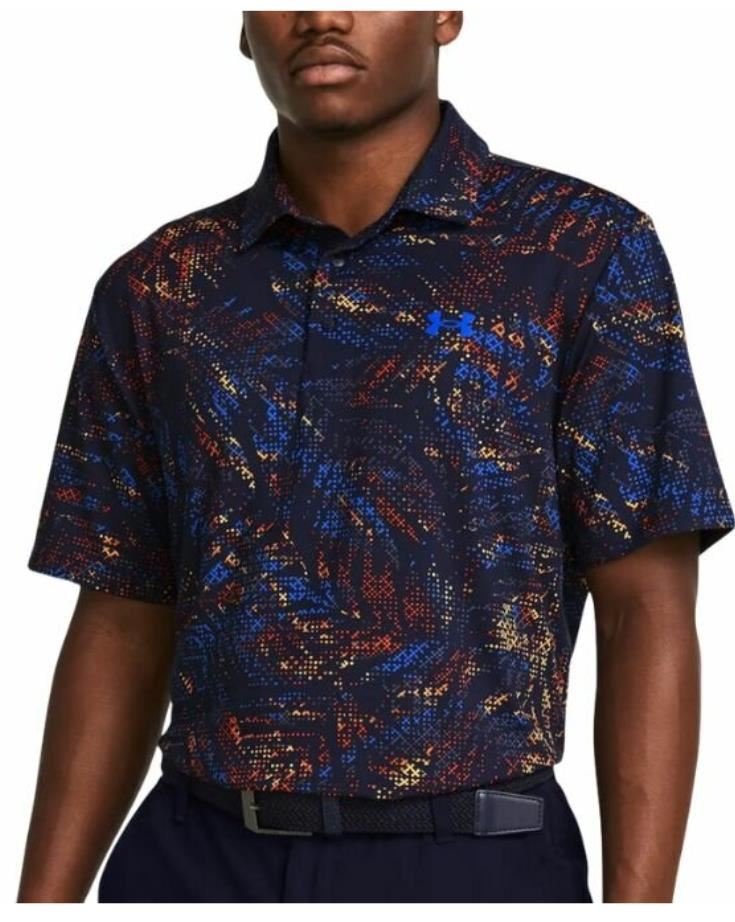 Under Armour Playoff 3.0 Printed męskie polo, midnight navy/phoenix