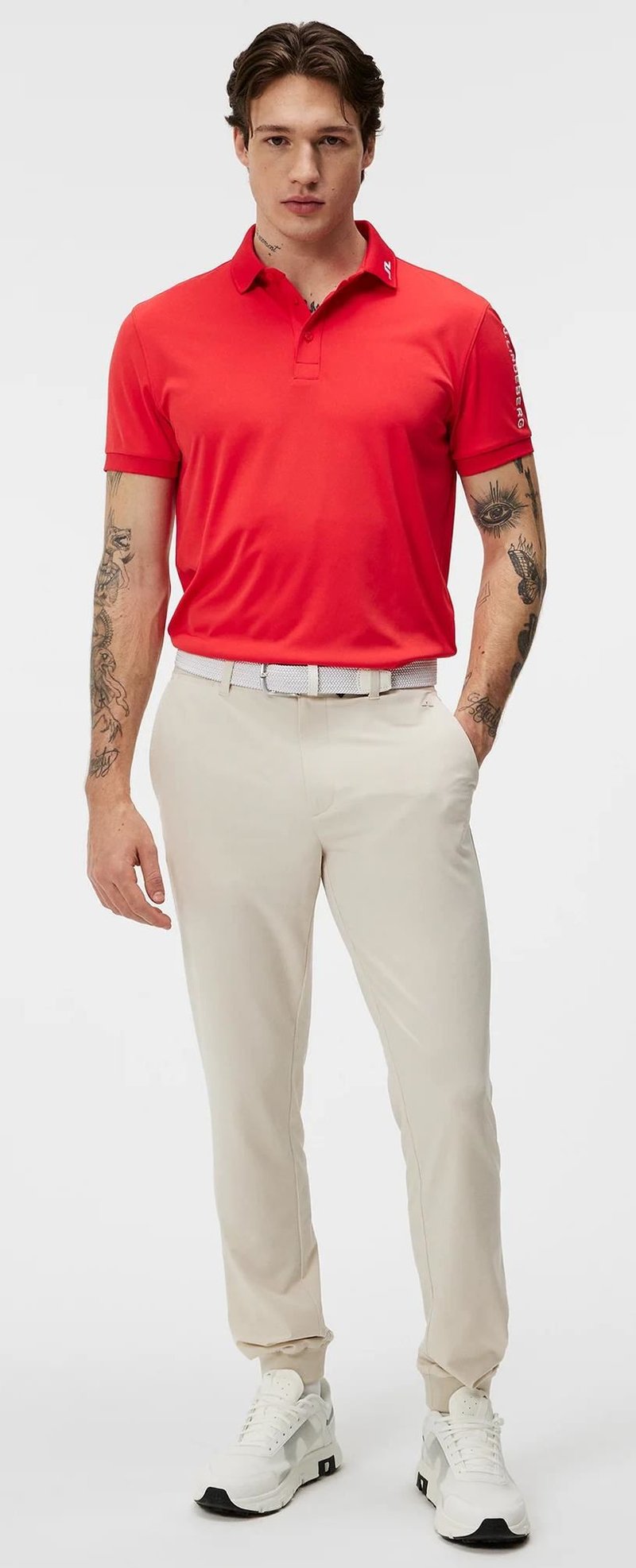 J.Lindeberg Tour Tech Regular Fit męskie polo, czerwone