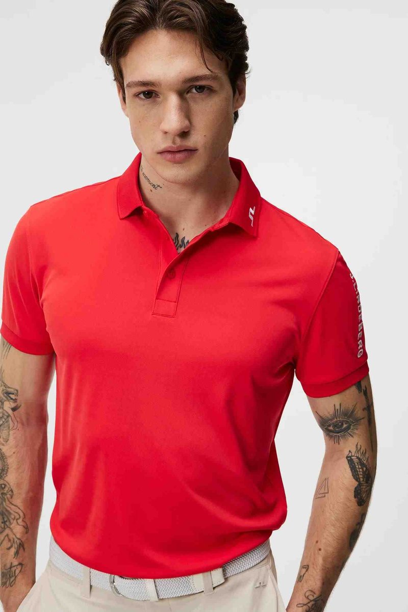 J.Lindeberg Tour Tech Regular Fit męskie polo, czerwone