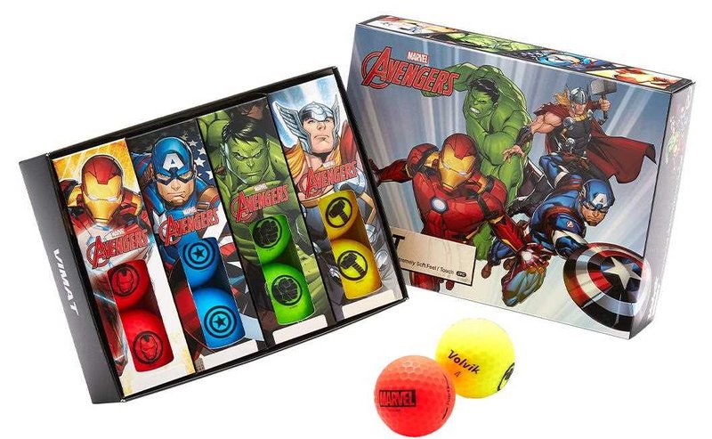 Volvik POWER SOFT MARVEL The Avengers piłki golfowe, miks kolorów