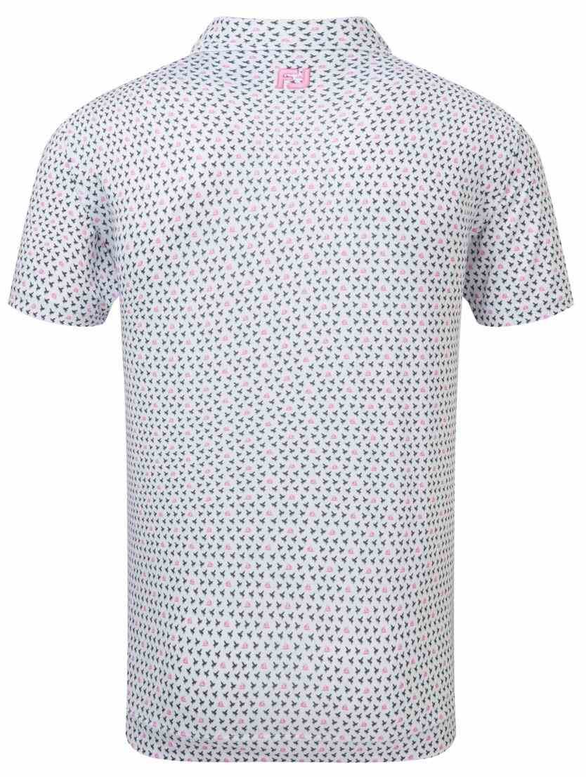 FootJoy Flying Wasp Pint Lisle męskie polo, białe