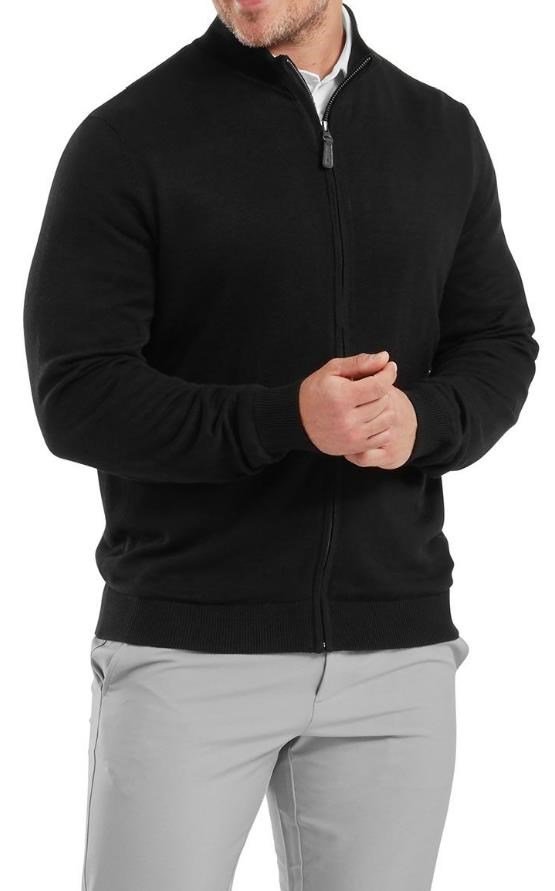 FootJoy Drirelease Full-Zip Midlayer męski sweter, czarny