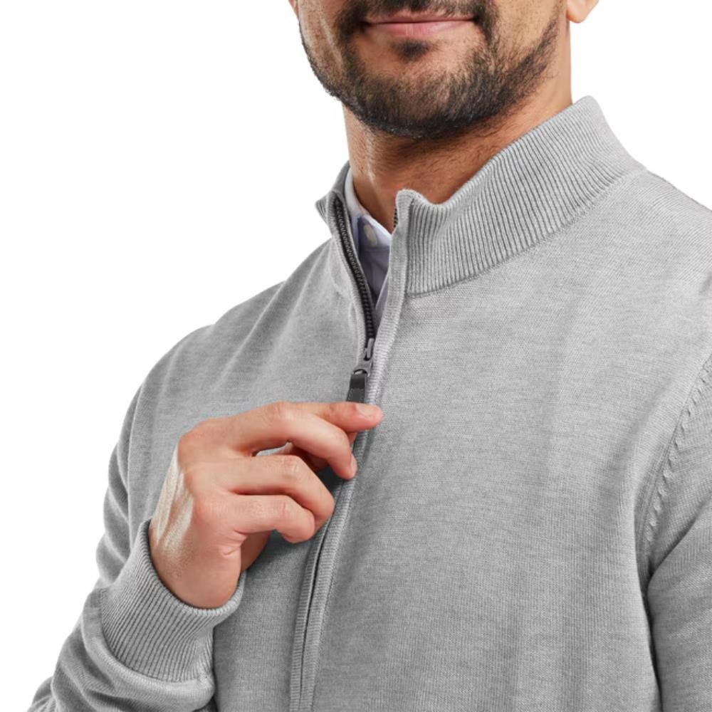 FootJoy Drirelease Full-Zip Lined męski sweter, szary