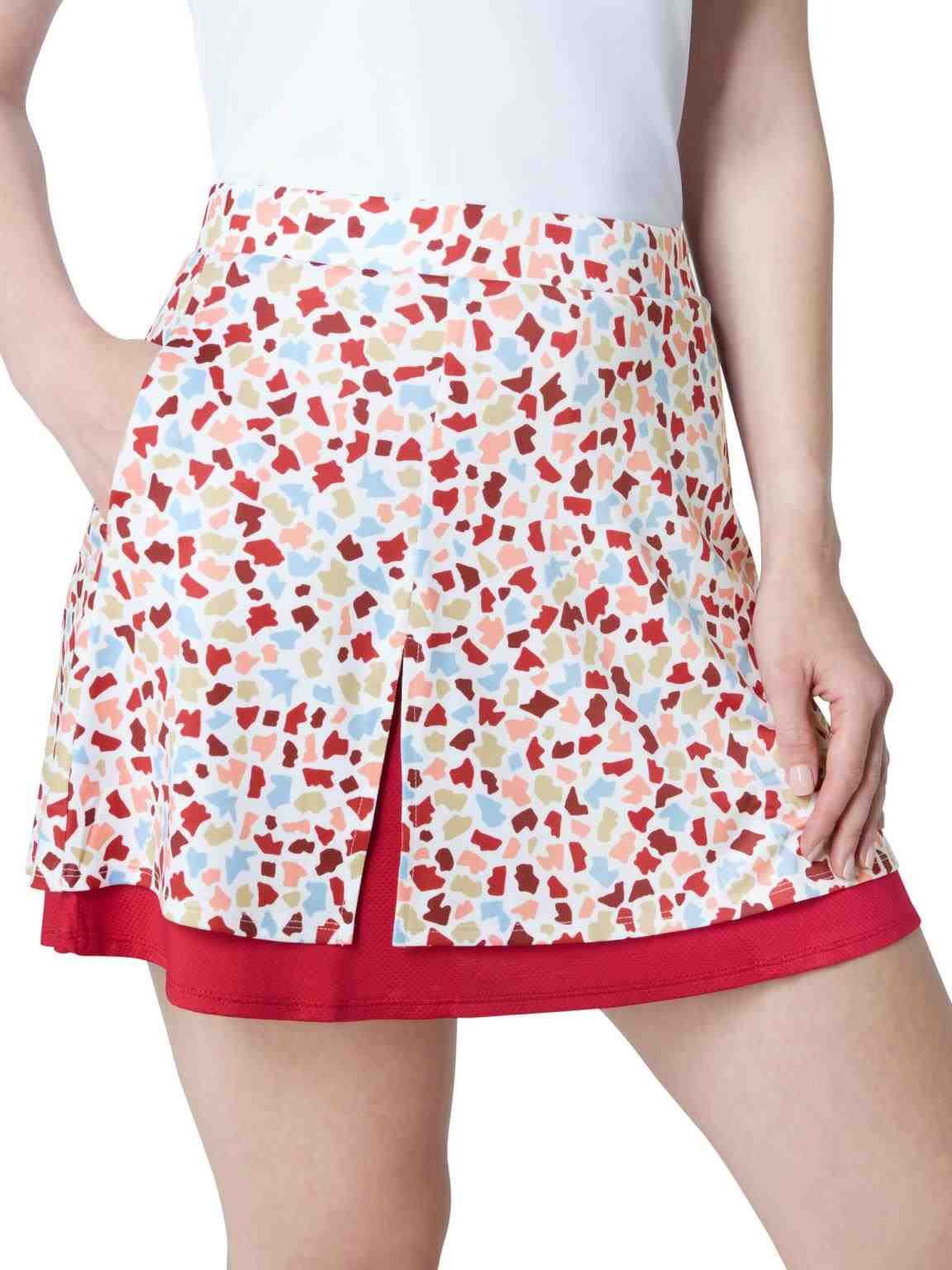 Callaway 17" Mosaic Print Flounce spódnica golfowa, brilliant white