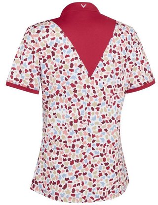Callaway V-Neck Short Sleeve Print damskie polo, brilliant white
