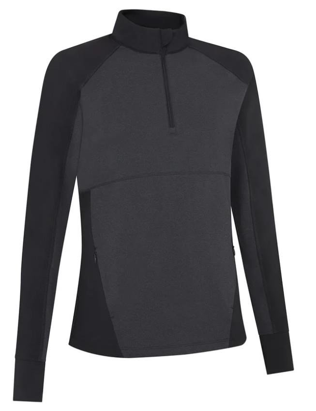 Callaway Lightweight Knit Heathered 1/4 Zip damska bluza, ebony heather