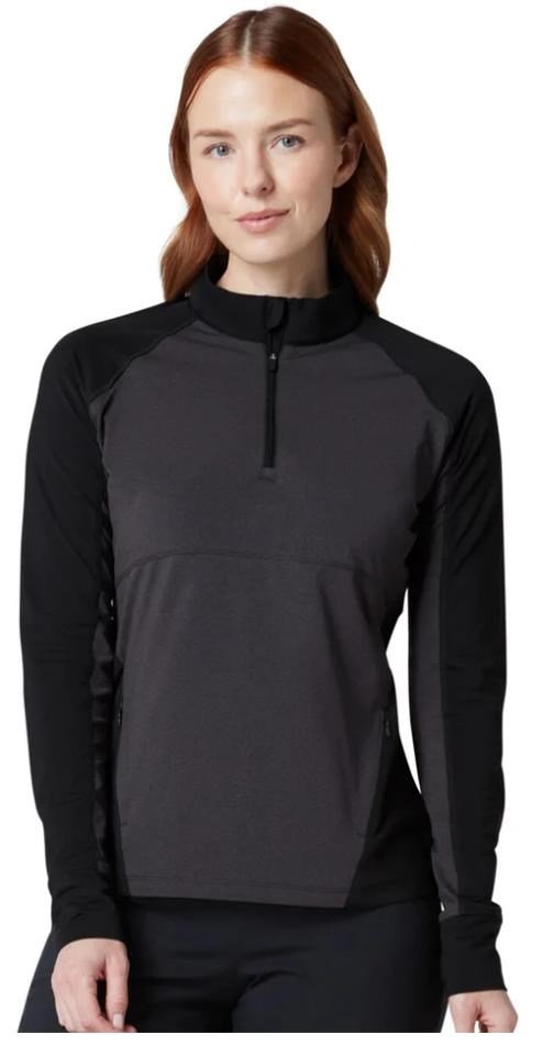 Callaway Lightweight Knit Heathered 1/4 Zip damska bluza, ebony heather
