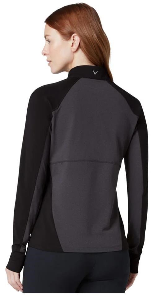 Callaway Lightweight Knit Heathered 1/4 Zip damska bluza, ebony heather