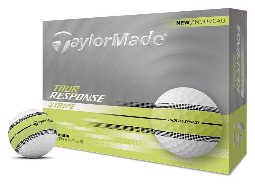 TaylorMade Tour Response Neon Stripe piłki golfowe, biało/żółte