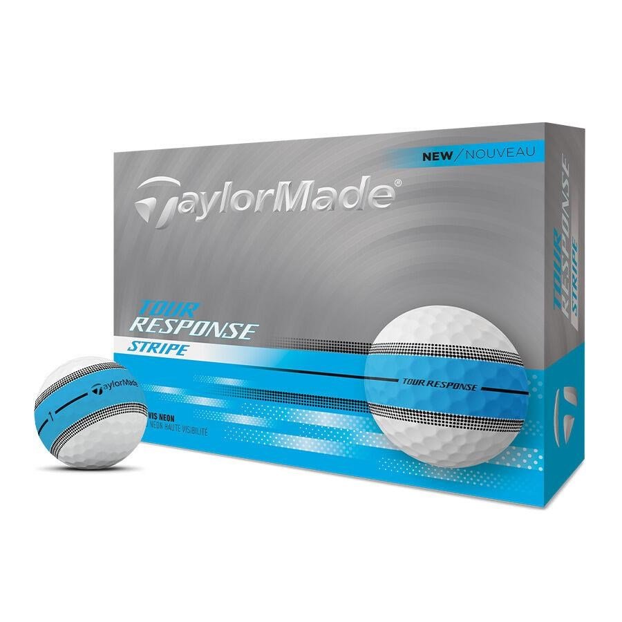 TaylorMade Tour Response Neon Stripe piłki golfowe, biało/niebieskie