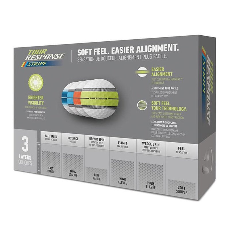 TaylorMade Tour Response Neon Stripe piłki golfowe, multi-pack