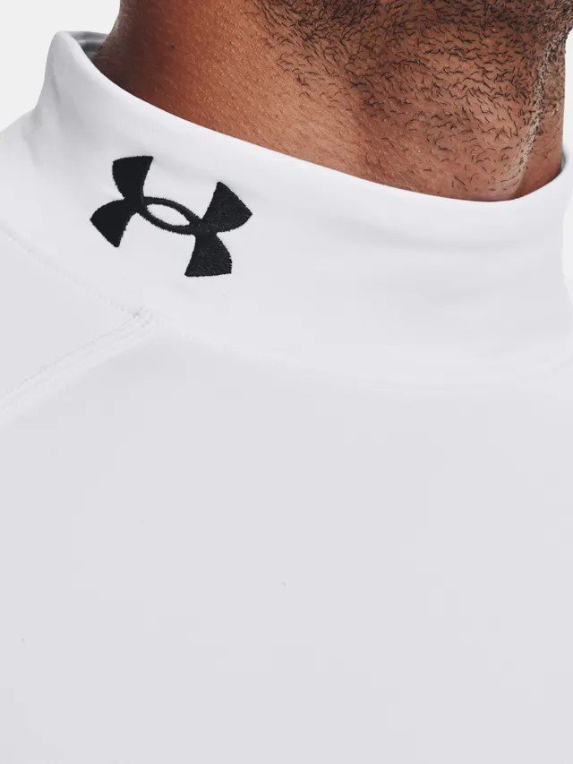 Under Armour CG Armour Fitted Mock męski T-shirt funkcjonalny, biały