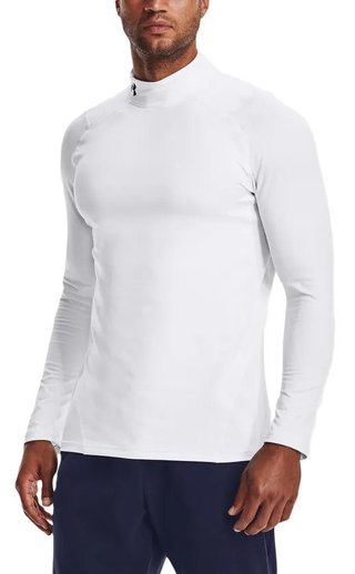 Under Armour CG Armour Fitted Mock męski T-shirt funkcjonalny, biały