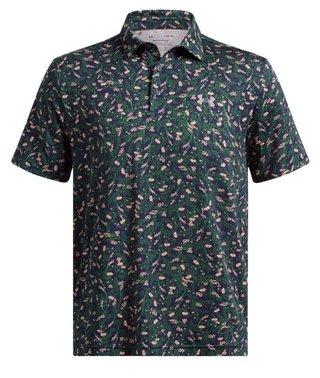 Under Armour Playoff 3.0 Printed męskie polo, midnight navy/forest green/tetra gray