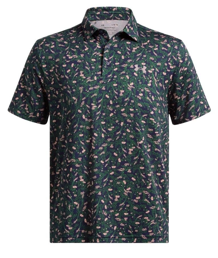 Under Armour Playoff 3.0 Printed męskie polo, midnight navy/forest green/tetra gray