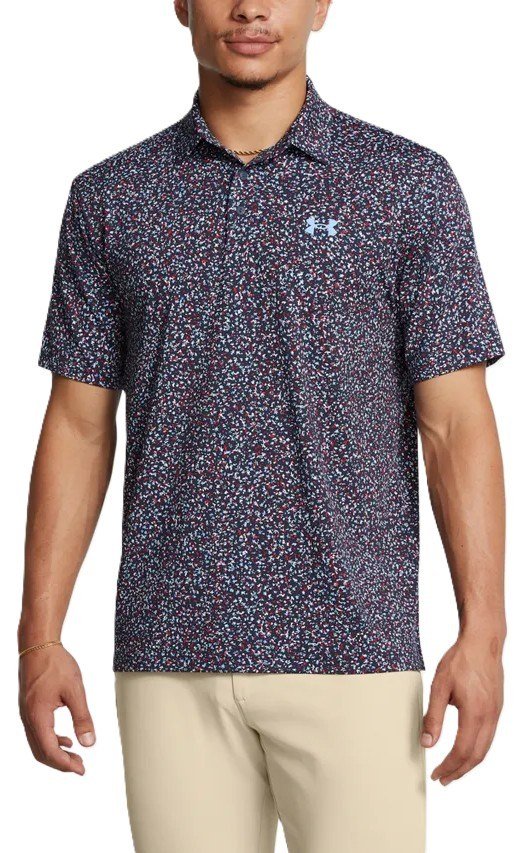 Under Armour Playoff 3.0 Printed męskie polo, niebiesko/bordowe