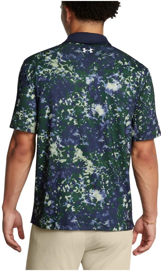 Under Armour T2G Printed męskie polo, retro green/midnight navy