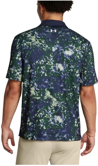 Under Armour T2G Printed męskie polo, retro green/midnight navy