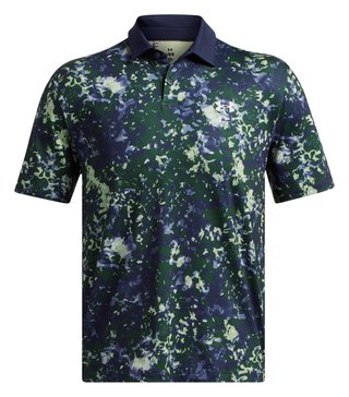 Under Armour T2G Printed męskie polo, retro green/midnight navy