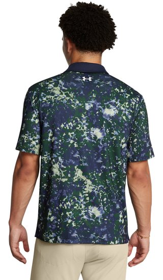 Under Armour T2G Printed męskie polo, retro green/midnight navy