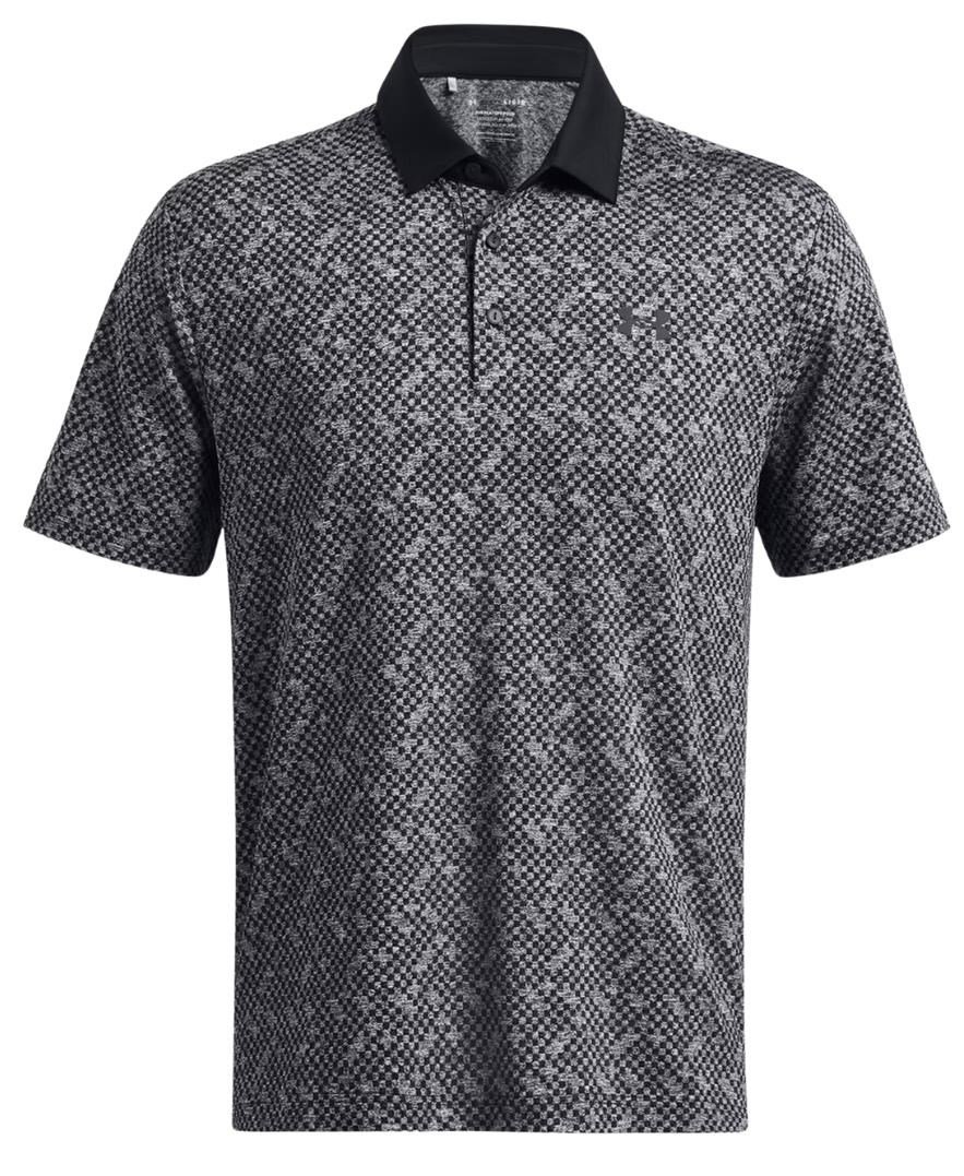 Under Armour Playoff 3.0 Check Jaquard męskie polo, czarno/białe