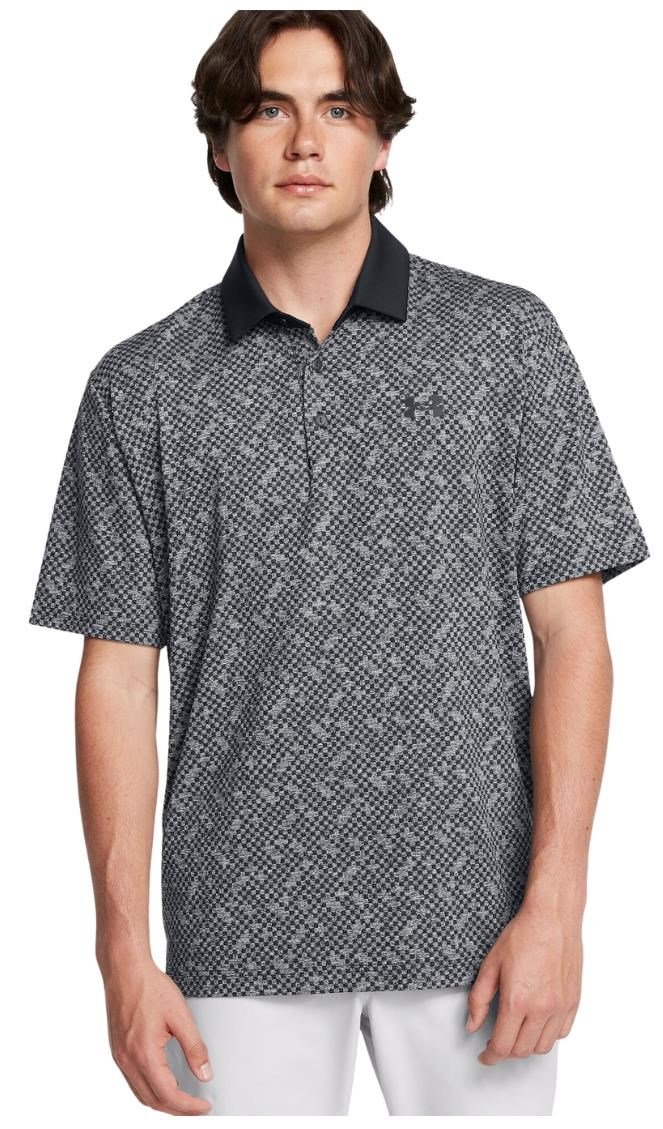 Under Armour Playoff 3.0 Check Jaquard męskie polo, czarno/białe