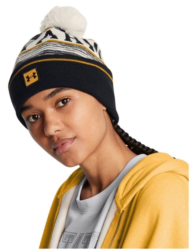Under Armour Halftime Pom Beanie czapka zimowa, summit white/golden yellow