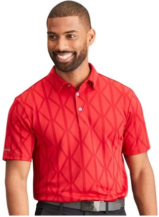 PING Lenny Jacquard męskie polo, czerwone