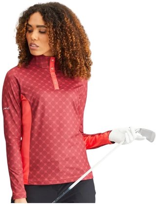 PING Lolette Printed damska bluza, tibetan red multi/cayenne