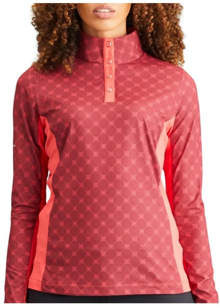 PING Lolette Printed damska bluza, tibetan red multi/cayenne