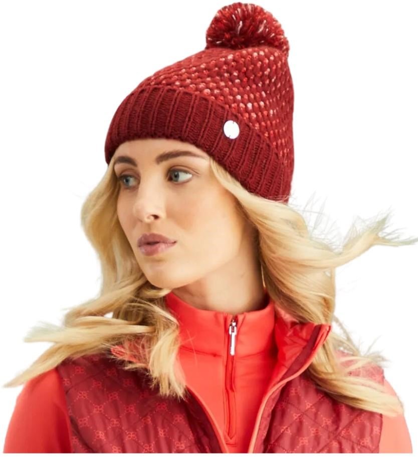 PING Oti Textured Knit Bobble czapka zimowa, tibetan red multi