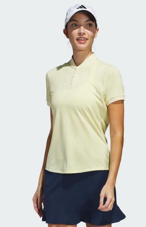 Adidas Ultimate365 Diamond Jacquard damskie polo, powder yellow