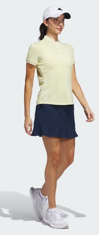 Adidas Ultimate365 Diamond Jacquard damskie polo, powder yellow