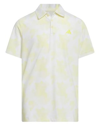 Adidas Printed Scripted dziecięce polo, biało/żółte