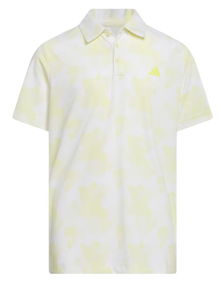 Adidas Printed Scripted dziecięce polo, biało/żółte