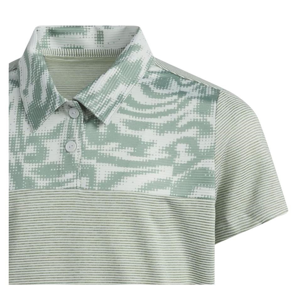 Adidas Ottoman Printed dziecięce polo, wonder silver/silver green