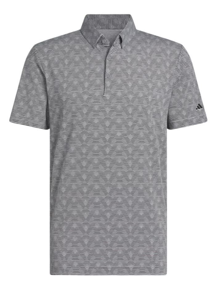 Adidas Go-To Printed Stripe męskie polo, grey three mel/black