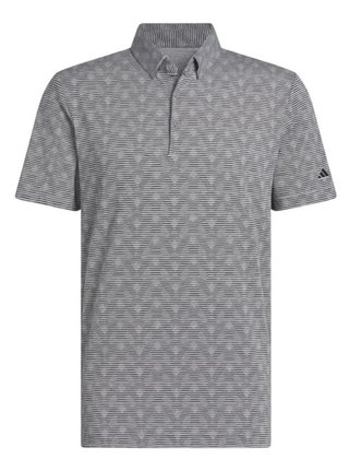 Adidas Go-To Printed Stripe męskie polo, grey three mel/black