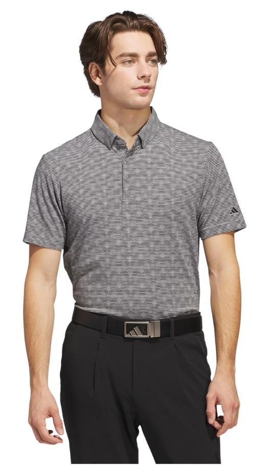 Adidas Go-To Printed Stripe męskie polo, grey three mel/black