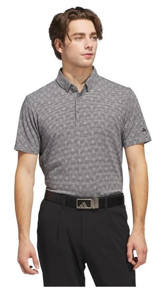 Adidas Go-To Printed Stripe męskie polo, grey three mel/black