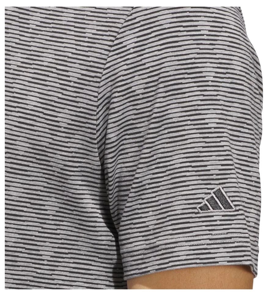 Adidas Go-To Printed Stripe męskie polo, grey three mel/black