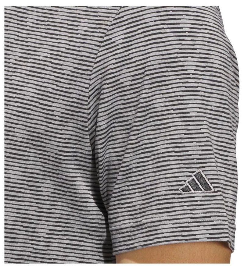 Adidas Go-To Printed Stripe męskie polo, grey three mel/black