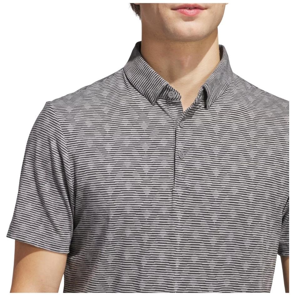 Adidas Go-To Printed Stripe męskie polo, grey three mel/black