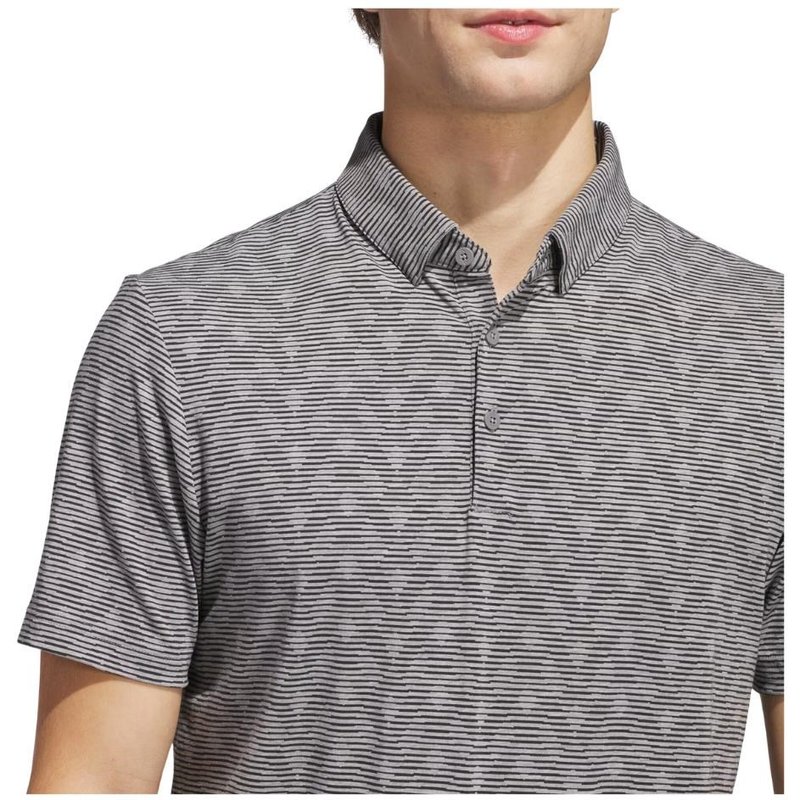 Adidas Go-To Printed Stripe męskie polo, grey three mel/black